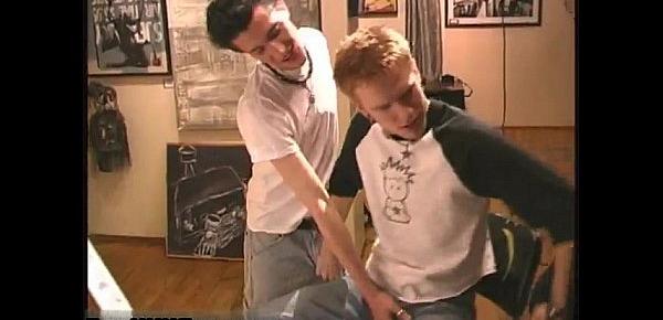  Gay clip of Jake and Sterling take turns blowing on weenie and